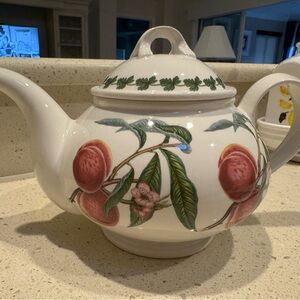 Portmeirion Ceramic Teapot with Pink and Green Design
